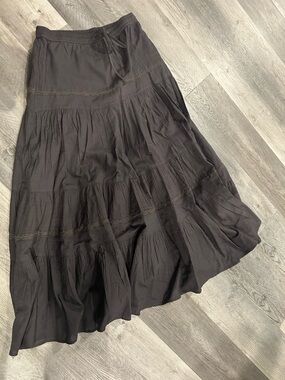 Nordstrom Black Tiered Maxi Skirt with Tie Waist